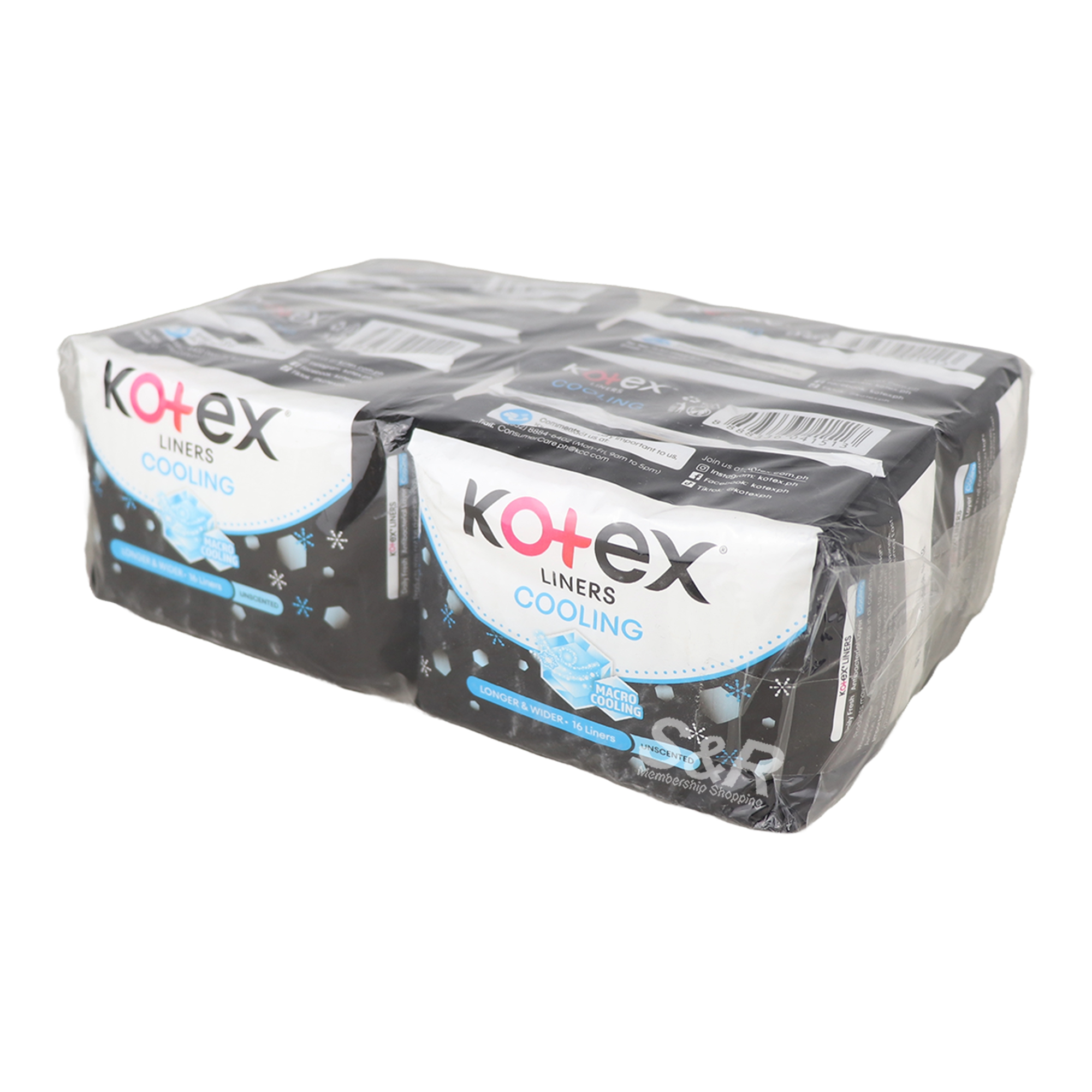 Kotex Cooling Liners 4pack x 16pcs